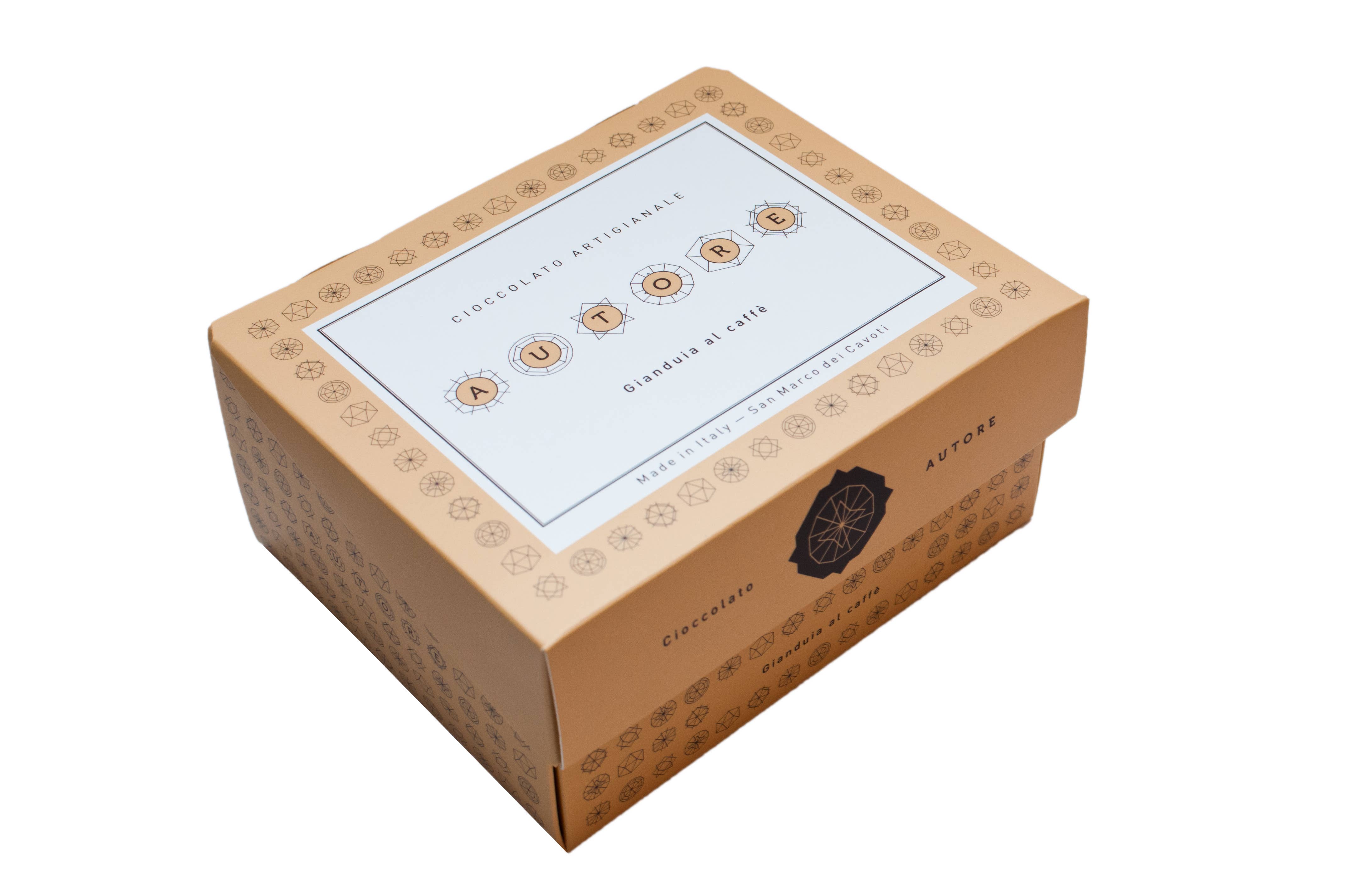 Autore Chocolate - Wholesale Chocolate Bar - "Finezza" Gianduia Coffee Bars in Paper Box 300g - 10.6 Oz