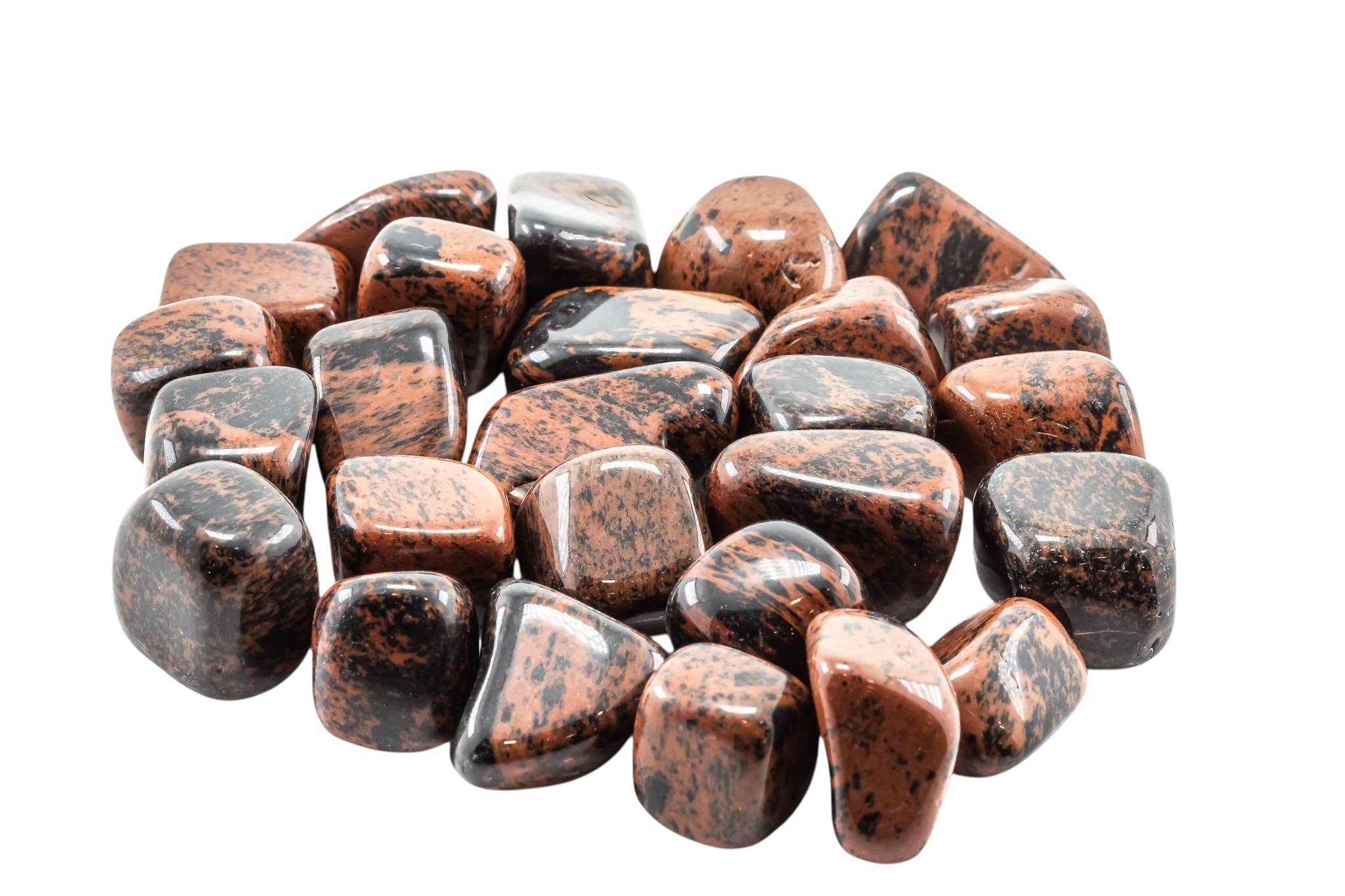 Quasar Gems USA - Wholesale Spirituele steen/kristal - Mahonie Obsidiaan Trommelstenen 20-30mm 1KG/2lbs1