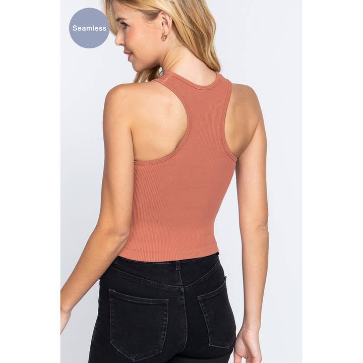 MintChoco – Großhandel Strickoberteil – Damen – NAHTLOSES CROP-TOP MIT UNTERSTREICHUNGSDETAIL1