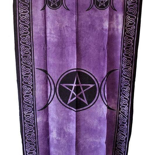 Drievoudige Maan Katoenen Gordijn 44X88" Paars voor wholesale door GREENROOTS USA LLC