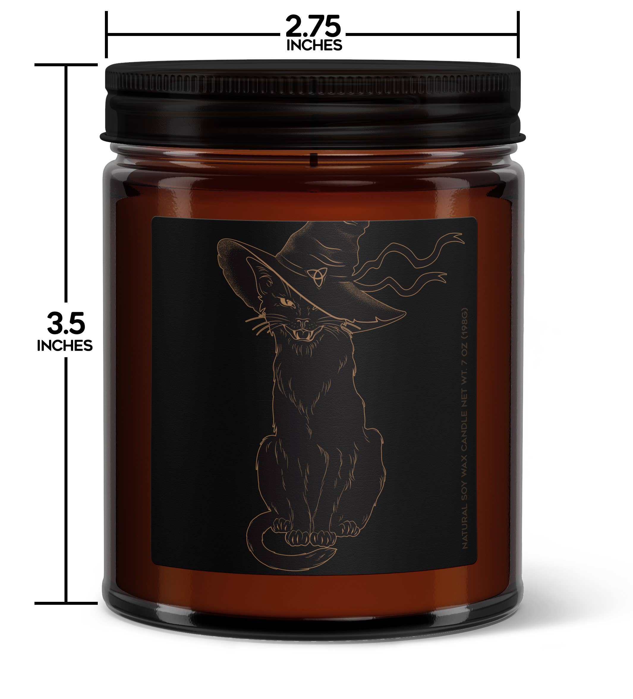 Wi-Wear - Wholesale Jar/Filled Candle - Black Cat Witchy Halloween Soy Candle - Black Cat Candle1