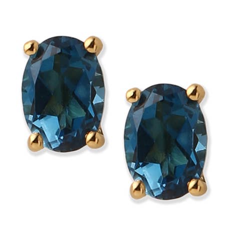 Tiramisu – wholesale Solitärörhängen – 10K gult guld London blå topas Skywell Gleam stiftörhänge0