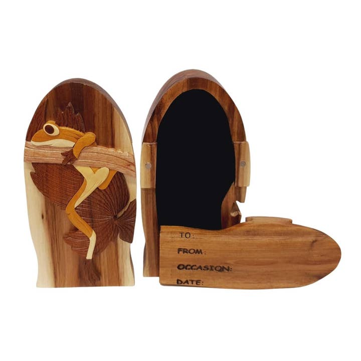 Karving Studio - Wholesale Decorative Box - Hanging Tree Frog - Hand Carved Keepsake Gift Box