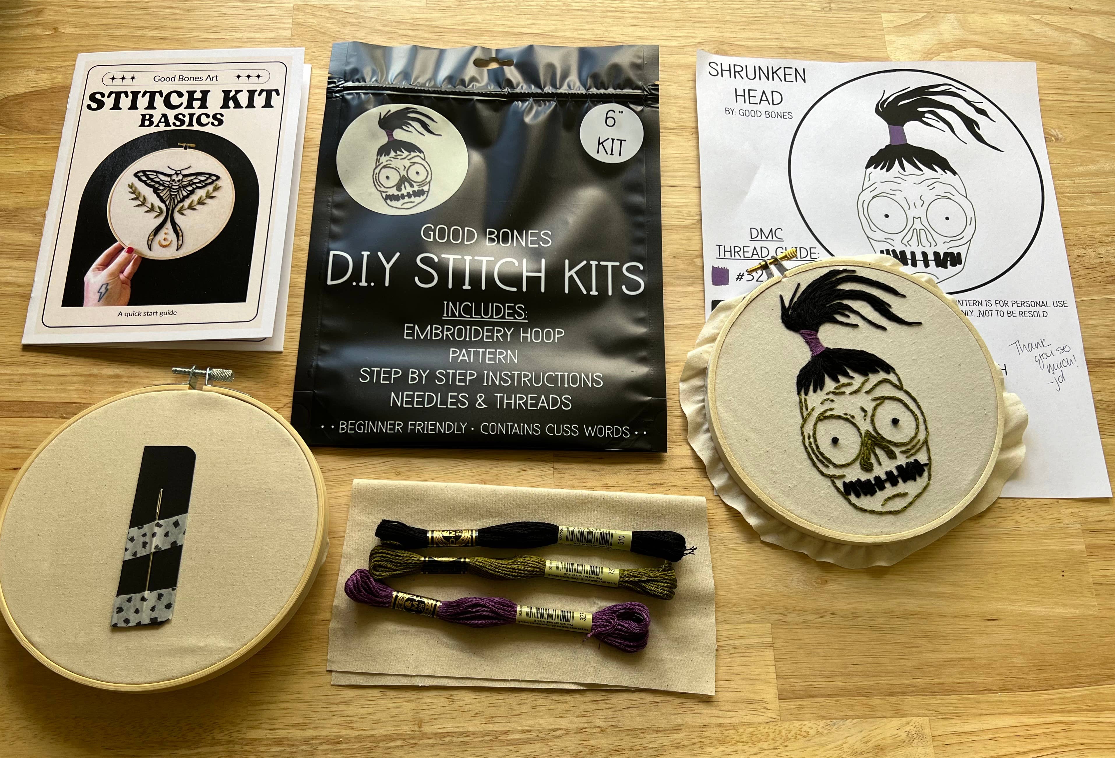 Good bones art – wholesale Material för broderi/korsstygn – Broderikit med krympt huvud 8