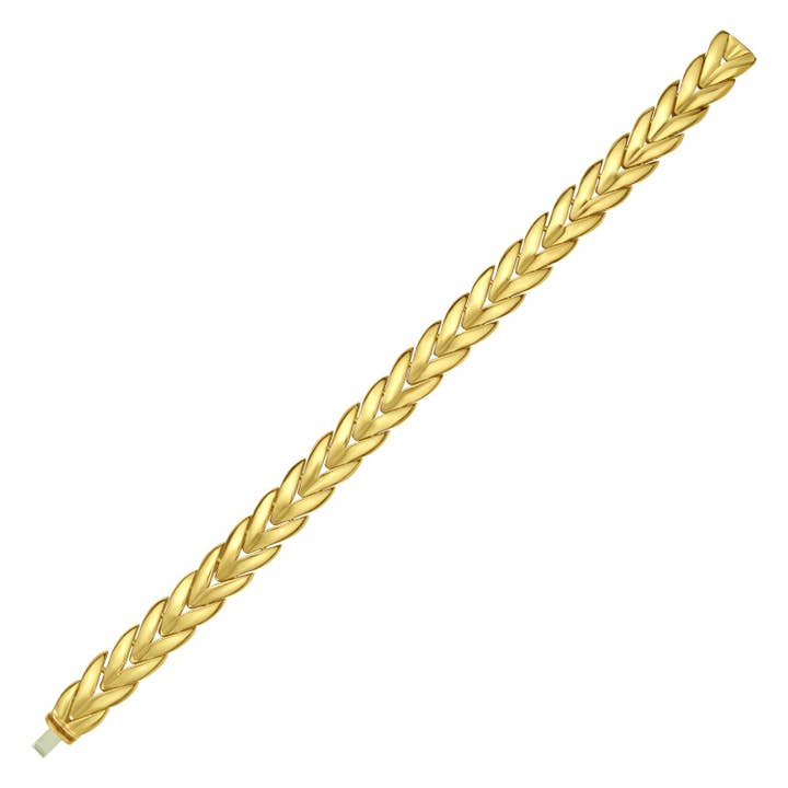 14K gult guld chevron-led armbånd (10,00 mm) for engroshandel hos RubyAnn Jewelry