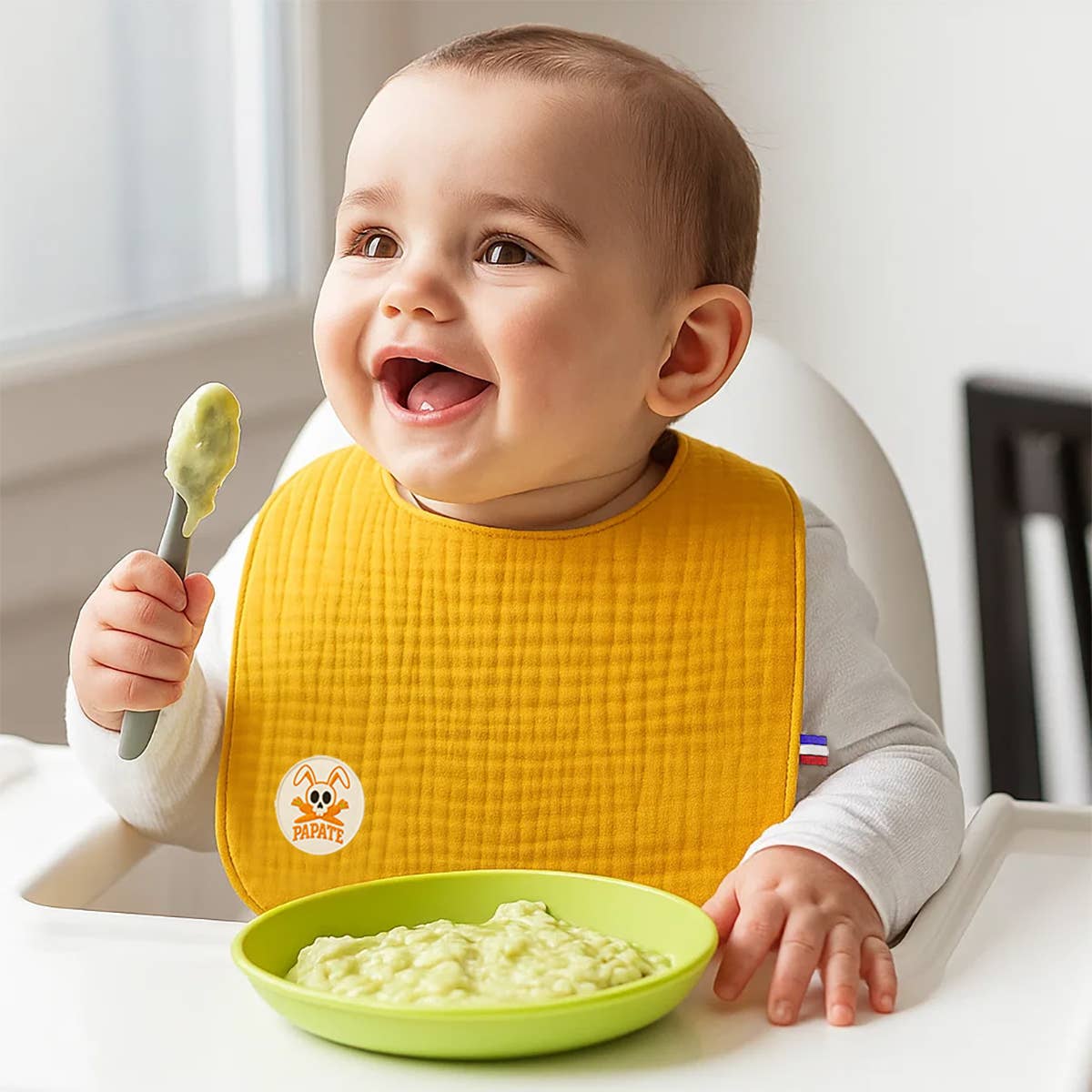 PAPATE - Wholesale Bib - Baby - Organic Cotton Bib - Honey1