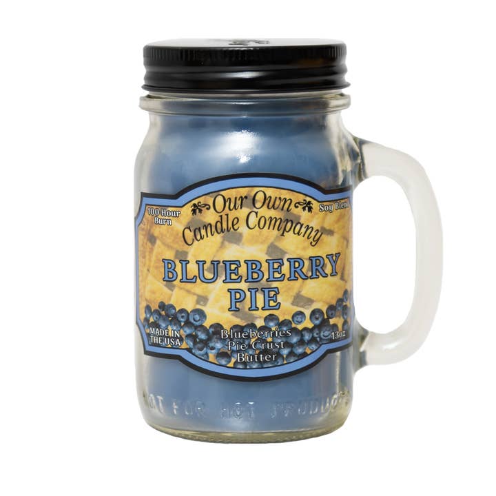 Blueberry Pie 13 Ounce Mason Jar Candle for wholesale by Our Own Candle Company