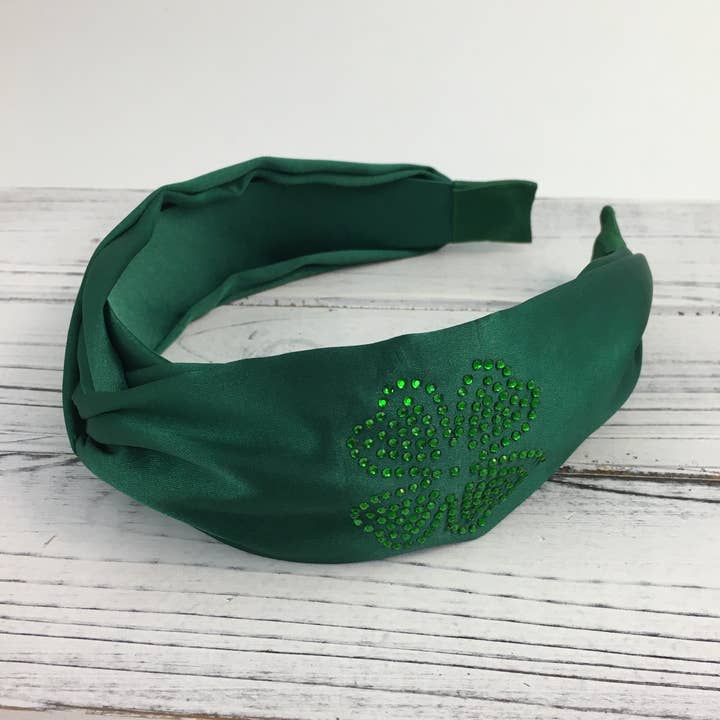 Shamrock Knot Headband - Green Shade for wholesale by SongLily