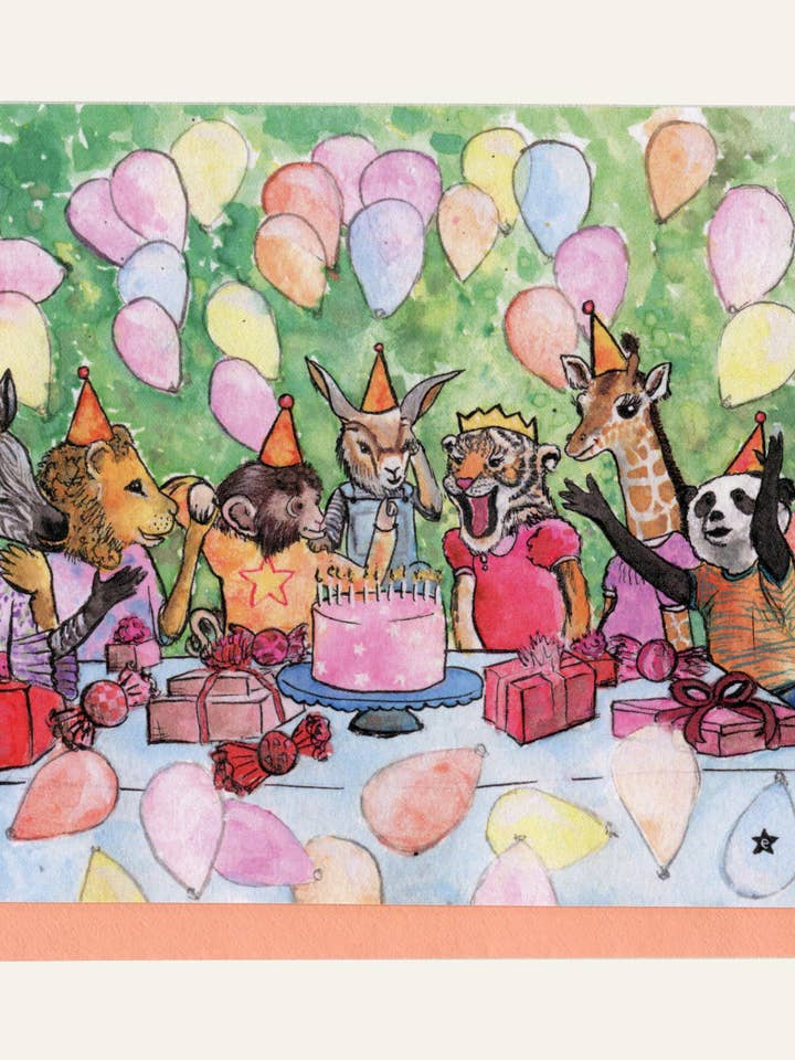 Happy Birthday Tiger - Birthday Card - Notecard for wholesale by Darling Illustrations