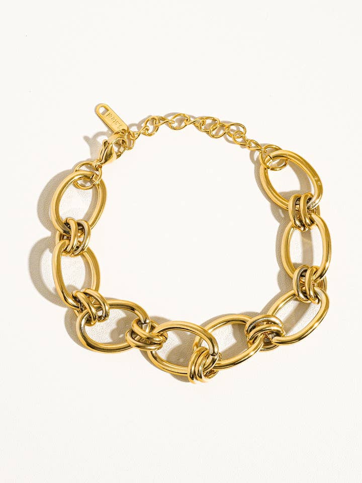 Pulsera de cadena atrevida Tila de oro de 18 quilates que no se deslustra para venta al por mayor de Flânerie by MAIQ