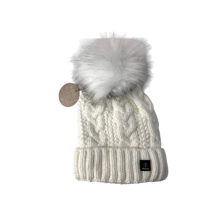 VewoTex - Wholesale Beanie - Women's - Knitted hat for women » lined winter hat with fleece » bobble hat » women's hat with cable pattern5