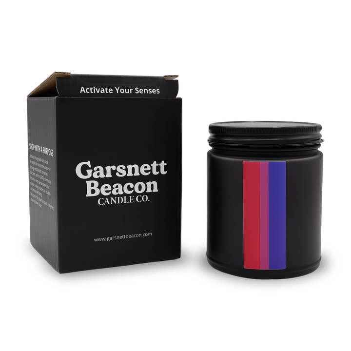 Bisexual Pride Candle - Citrus Agave Scent for wholesale by Garsnett Beacon Candle Co.