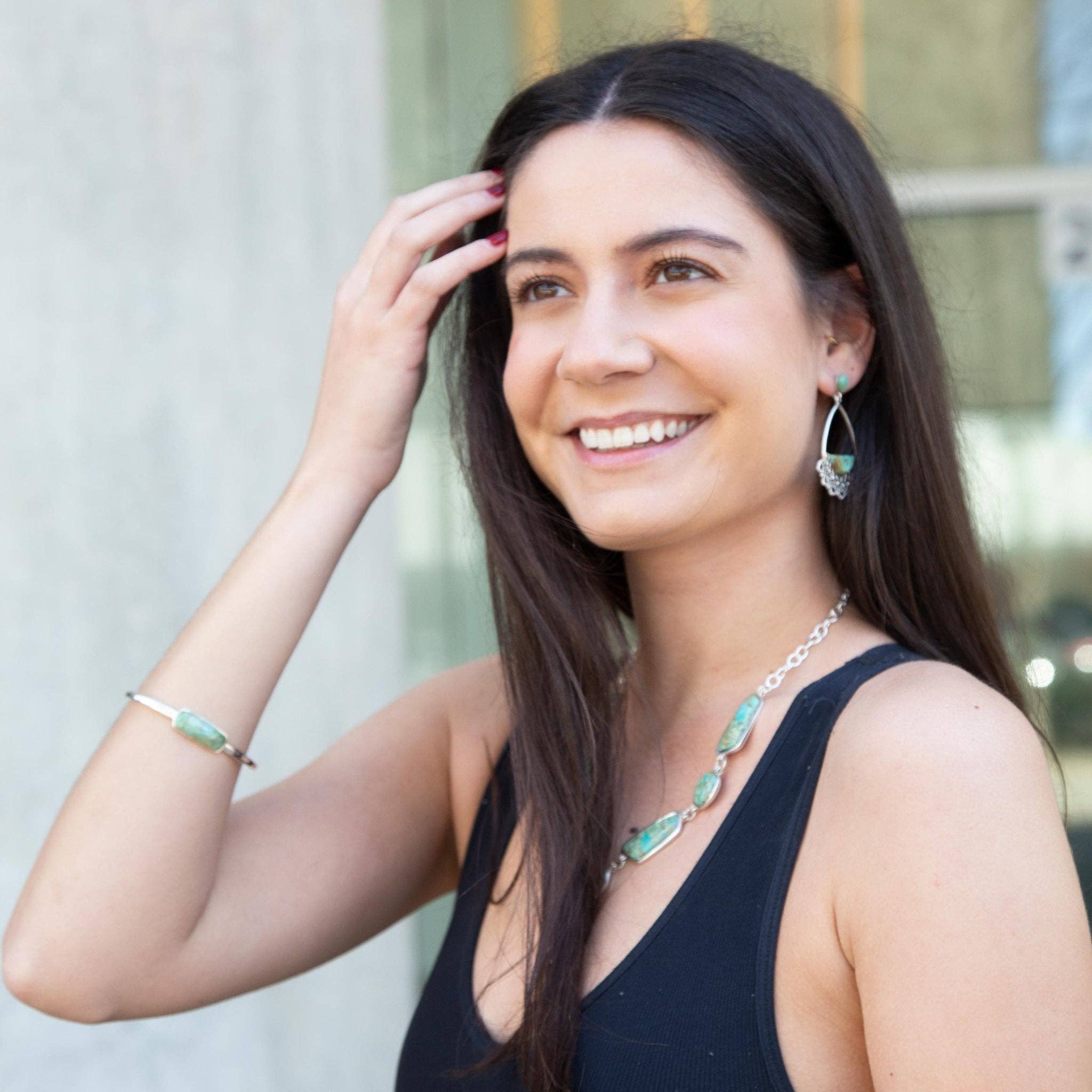 Barse Jewelry - Vendita all'ingrosso Collana con ciondolo/pendaglio - Collana con scritta astratta in vero turchese2