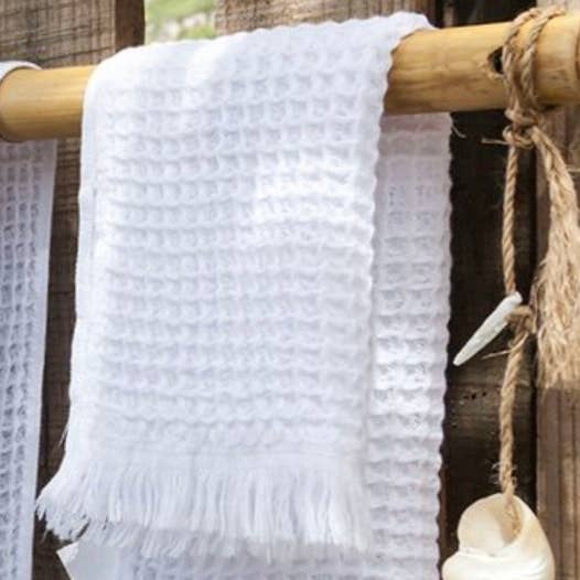 Waffle Soft 100% Cotton Hand Towel - White for wholesale by TranquilUSA