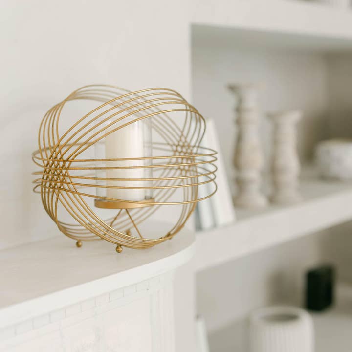 Gold Orb Candle Holder, Small for wholesale by Brizon