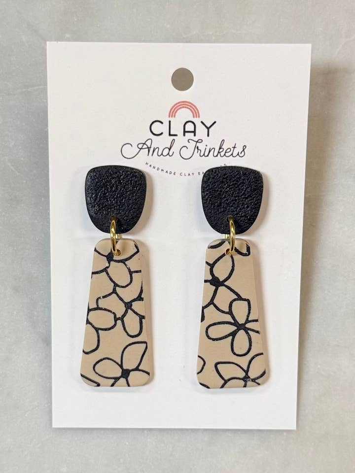 Claire Poppy Dangle Earrings for wholesale by Clay and Trinkets