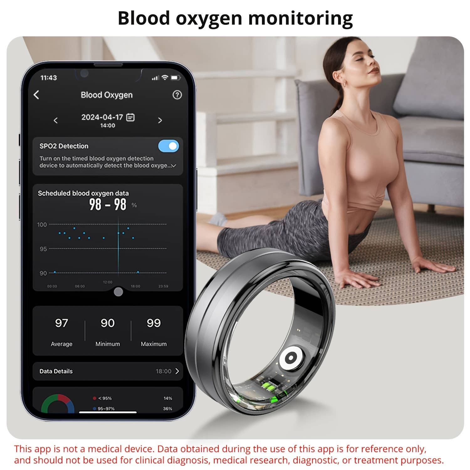 Shop Celino - Vente Équipement de fitness - Smart Fitness Ring Tracker, moniteur de sommeil pour hommes et femmes11