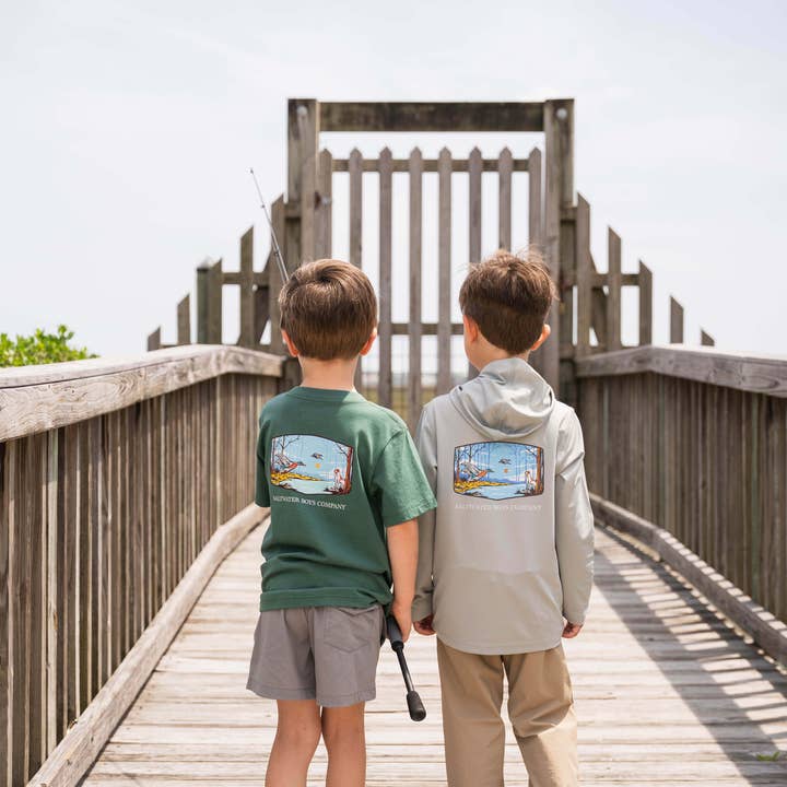 Field & Stream Boys Graphic Tee SS Green for wholesale by Saltwater Boys Company