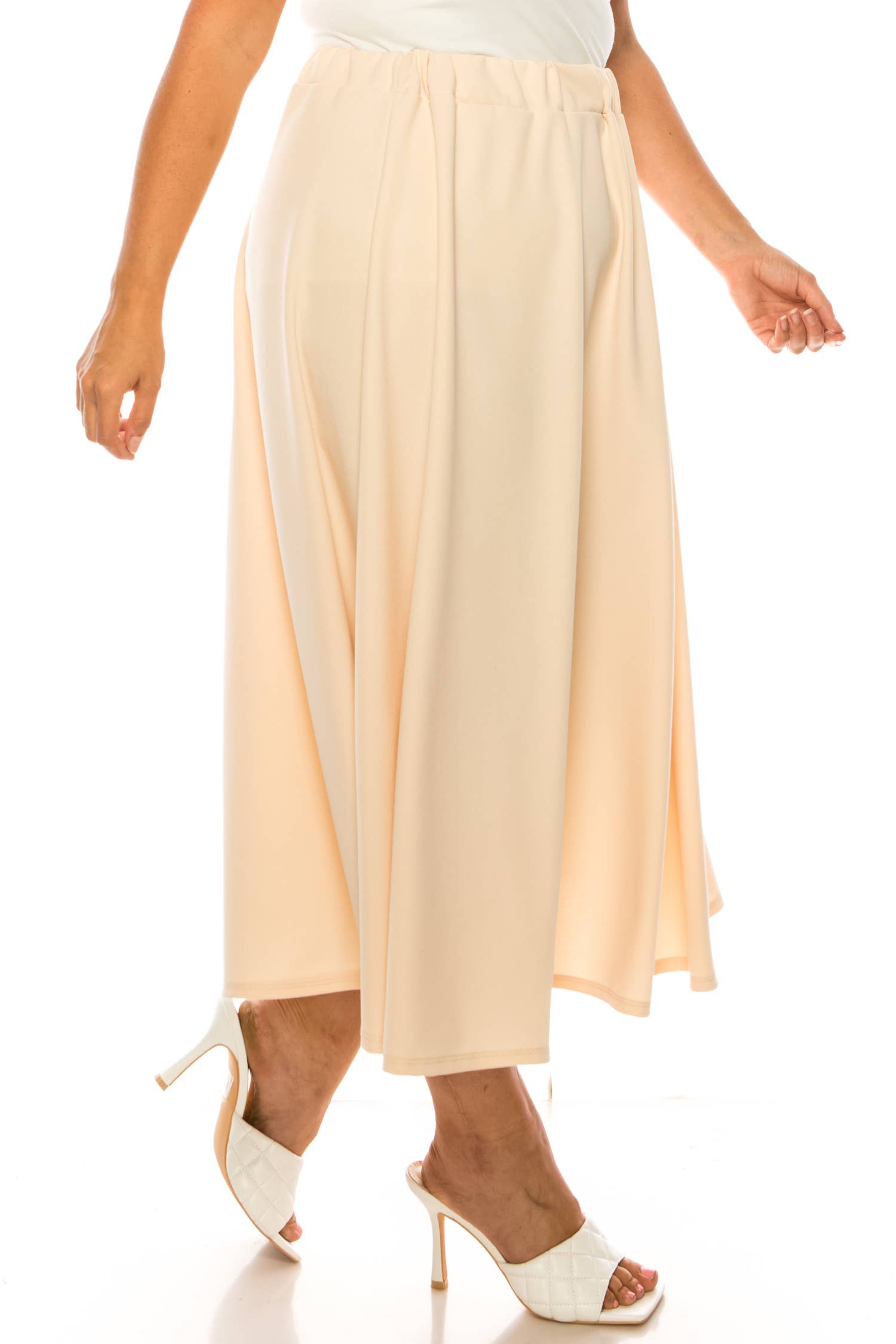 MOA COLLECTION - Vente Jupe – femme - Jupe mi-longue taille trapèze taille haute pour femmes45