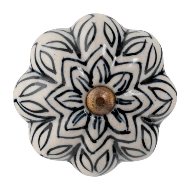 Ceramic Drawer Knob - Vintage Flower - Black and other Purchase Wholesale general hardware. Free Returns & Net 60 Terms on Faire trending on Faire.