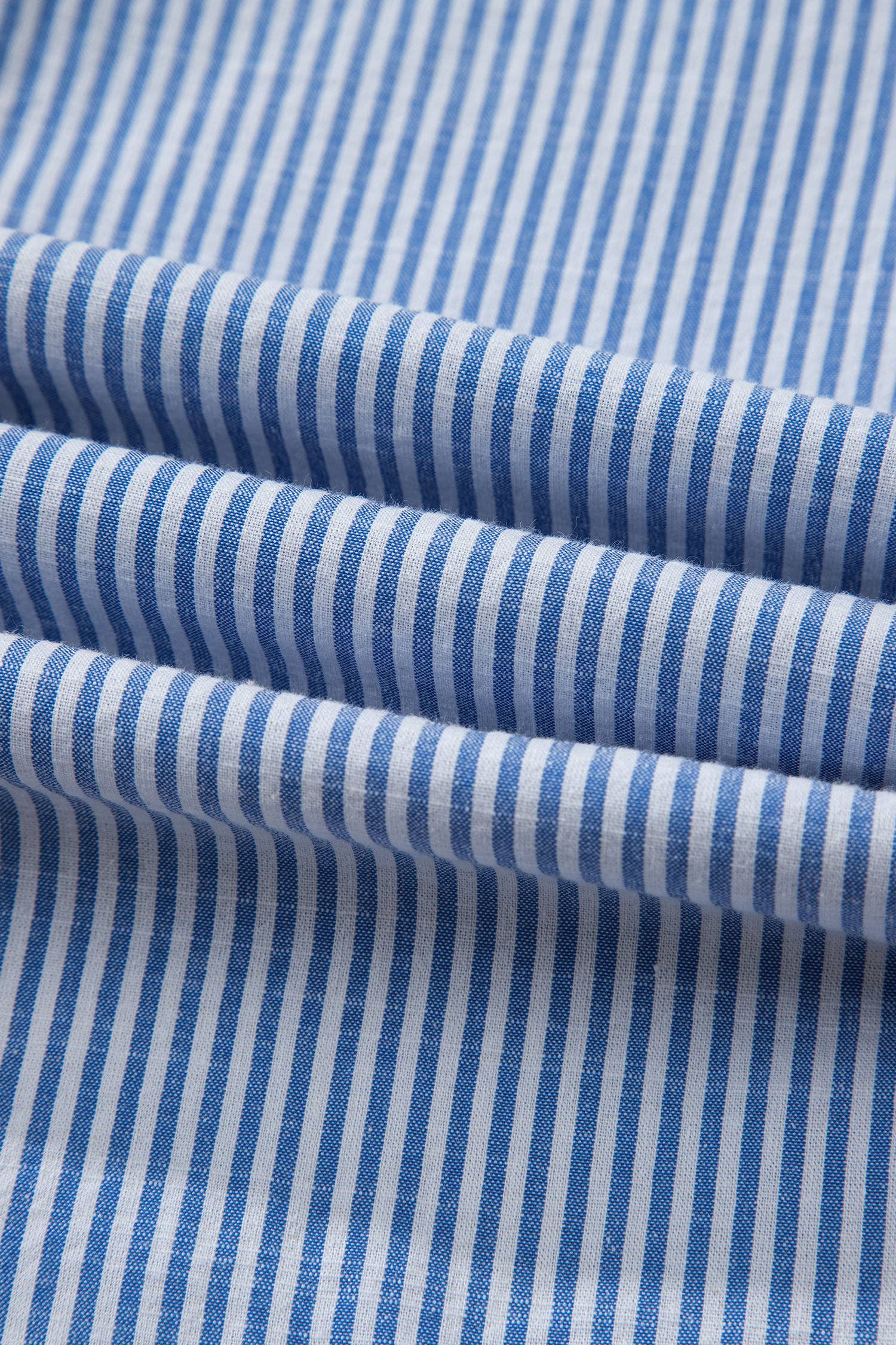 bleu Chemise décontractée à volants avec contraste rayé et bordure léopard (S-XL) en vente sur Faire12