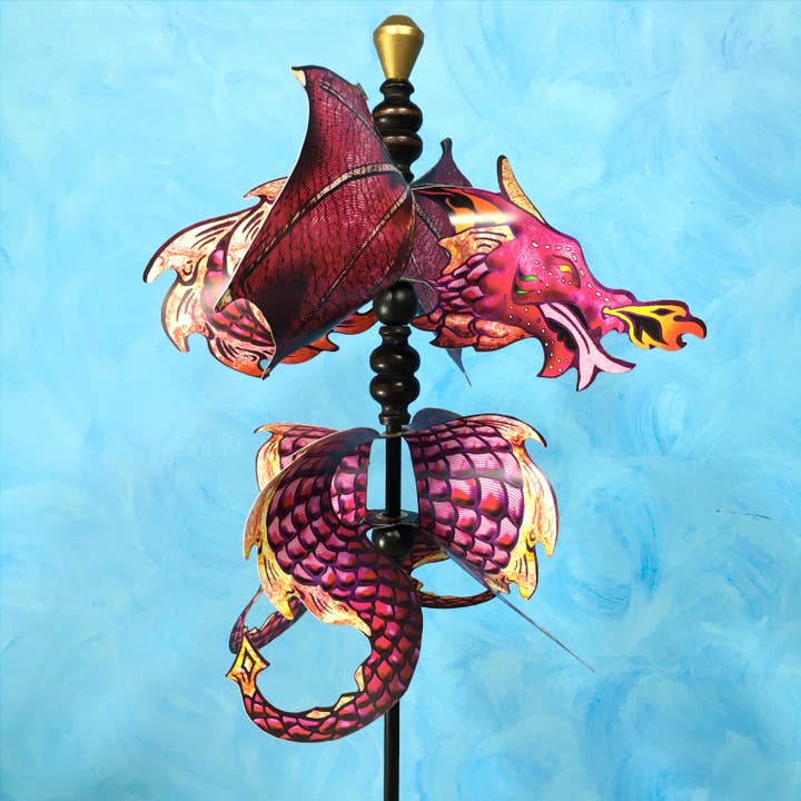 Red Dragon Double Spin Pirouette Windrad Windspiel für den Großhandel von Paper Arboretum
