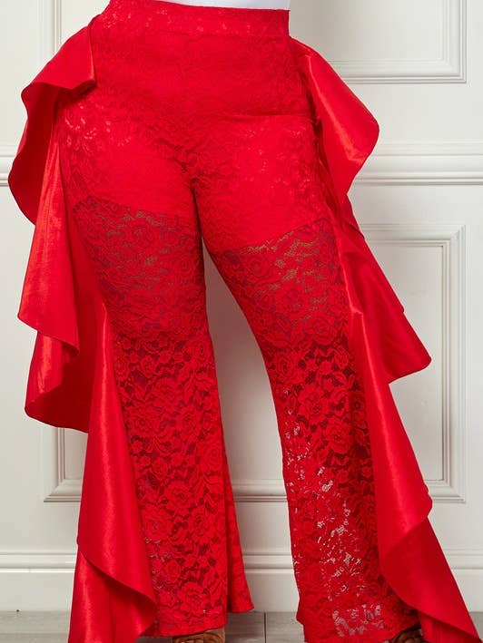 Korte gevoerde broek met ruches aan de zijkanten en broekspijpen voor wholesale door Namatt Design