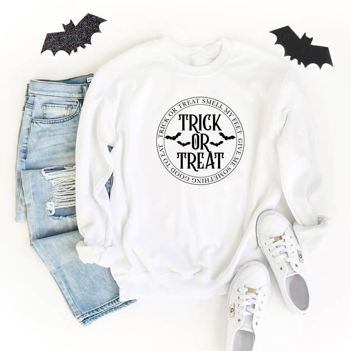 Trick Or Treat Circle | Sweatshirt | Halloween | Fall for wholesale by Olive And Ivory Wholesale