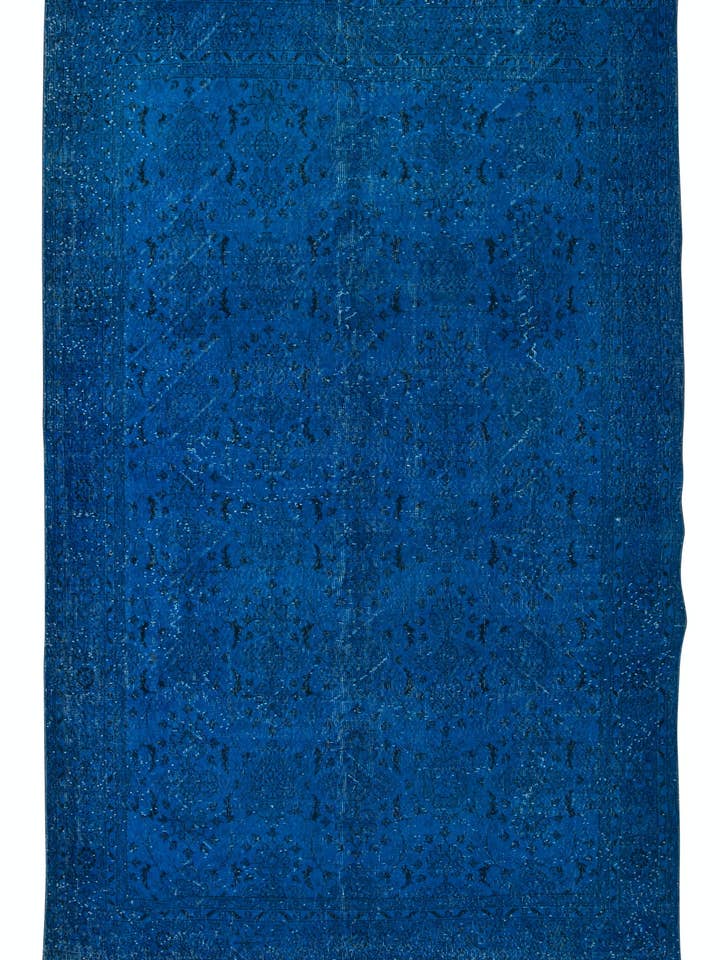 Moderner blauer handgefertigter Teppich aus der türkischen Region, 6,6 x 10,2 Fuß für den Großhandel von Rug Specialist LLC.