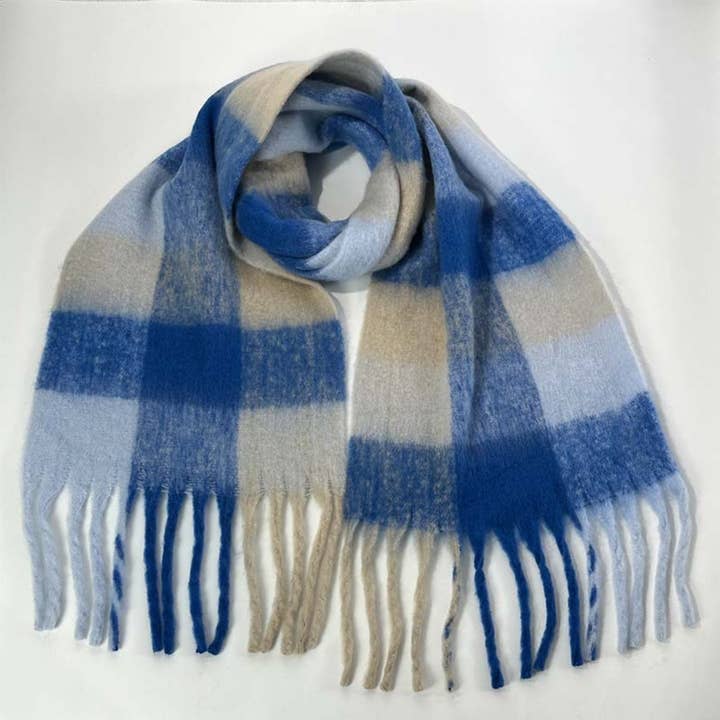NINEXIS - Wholesale Scarf - Women's - CWASC1578_WINTER PLAID THICKENED WARM SCARF SHAWL2