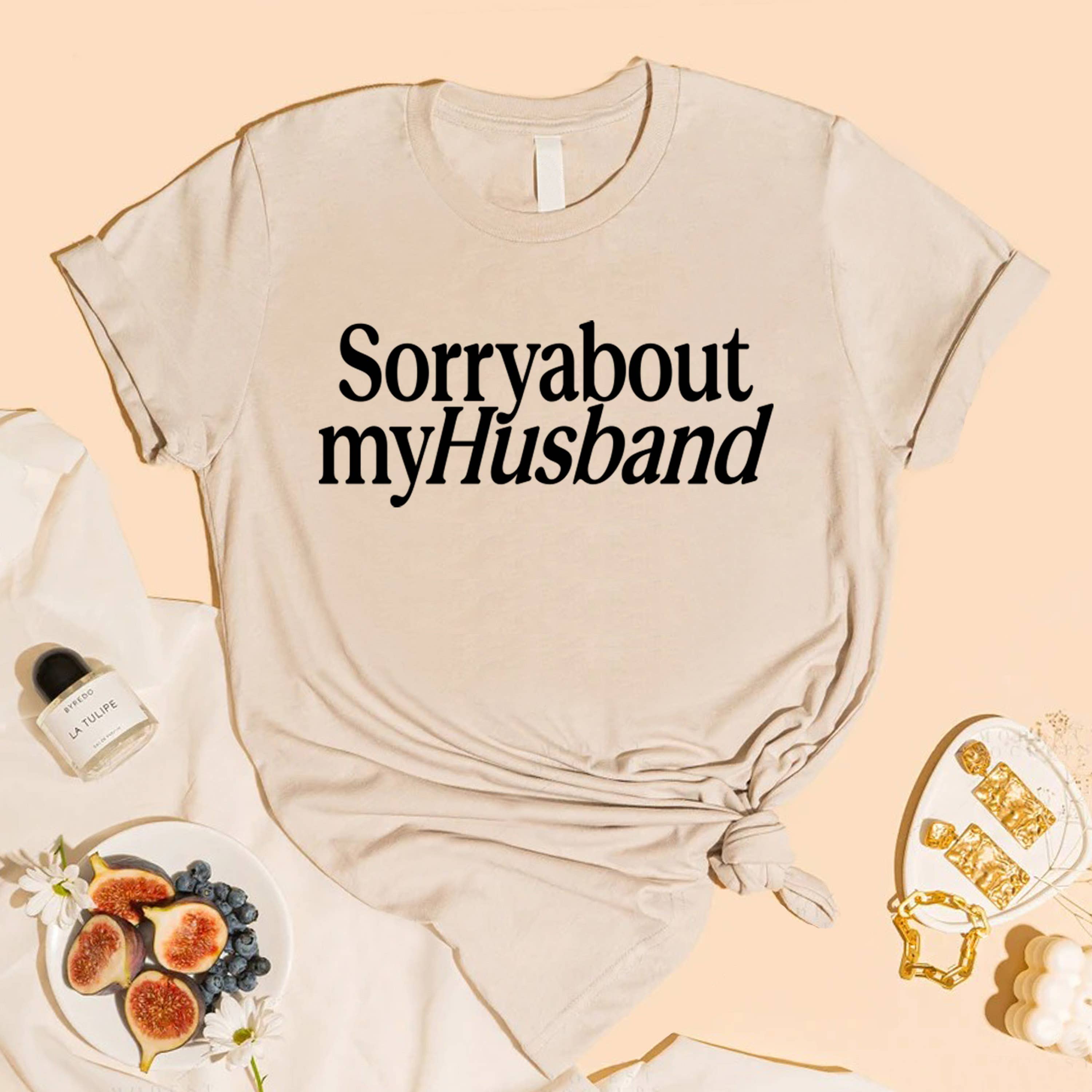 STARCHIS - Wholesale Screen Printed T-Shirt - Women's - STS-P7191 Sorry about my husband Graphic t-shirt4