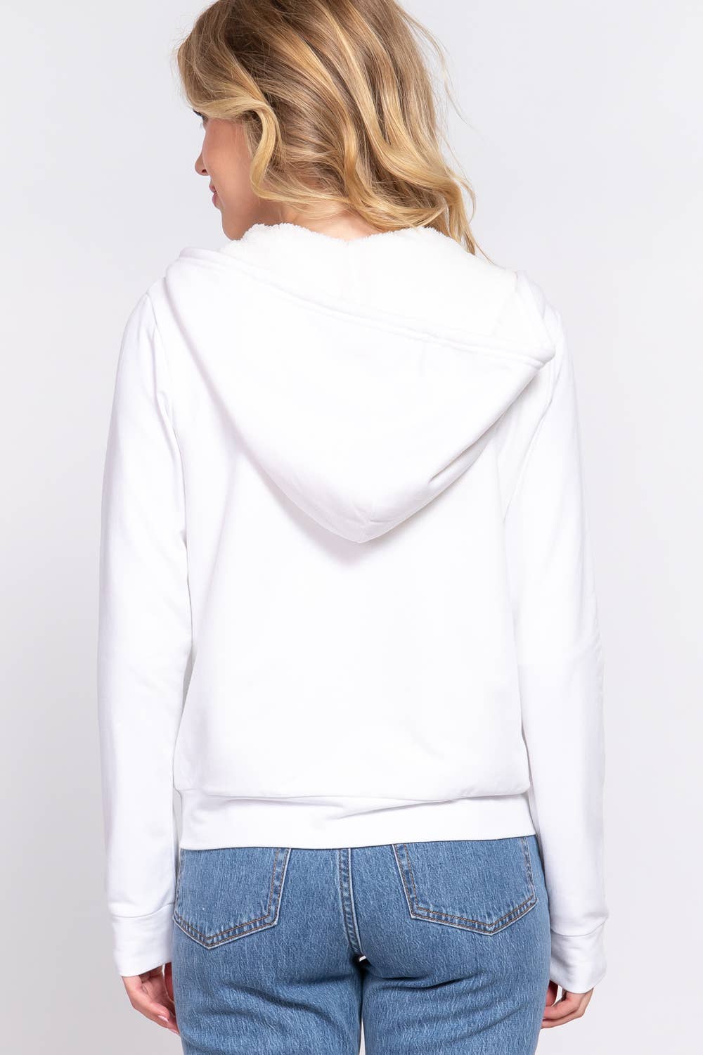 Active Basic | Active USA - Venta al por mayor Sudadera con capucha - Mujer - Chaqueta interior de felpa francesa con capucha y cremallera de piel sintética26