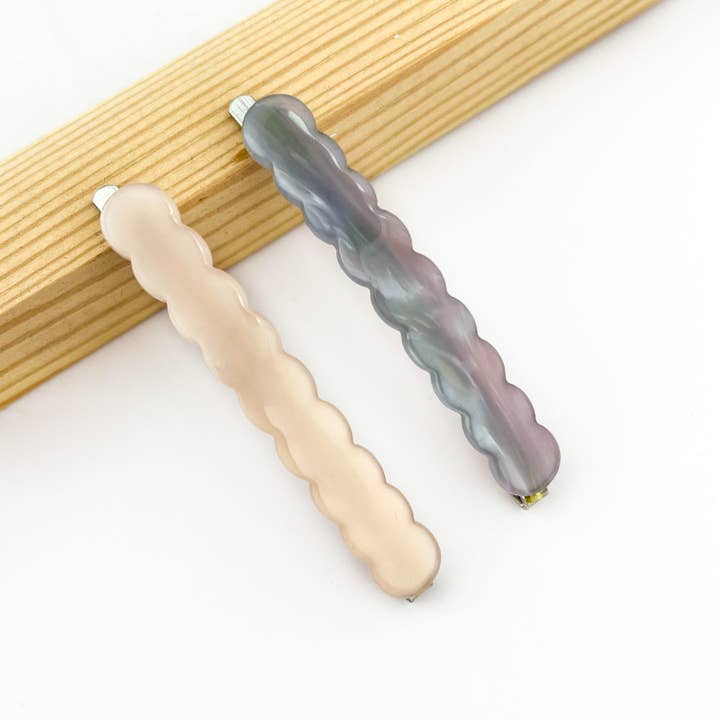 SoapElenGlen - Wholesale Hair Clip - Women's - 2PCS Wavy Duckbill Clip, Rectangular Simple Hair Clip4