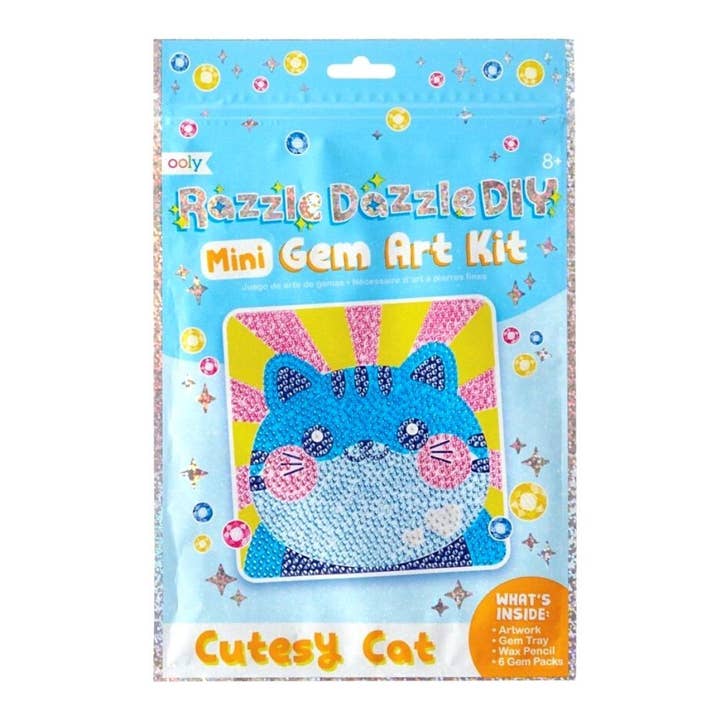 Bobangles - Wholesale Art set – Child & baby - Ooly Razzle Dazzle Mini DIY Gem Art Kit - Cutesy Cat