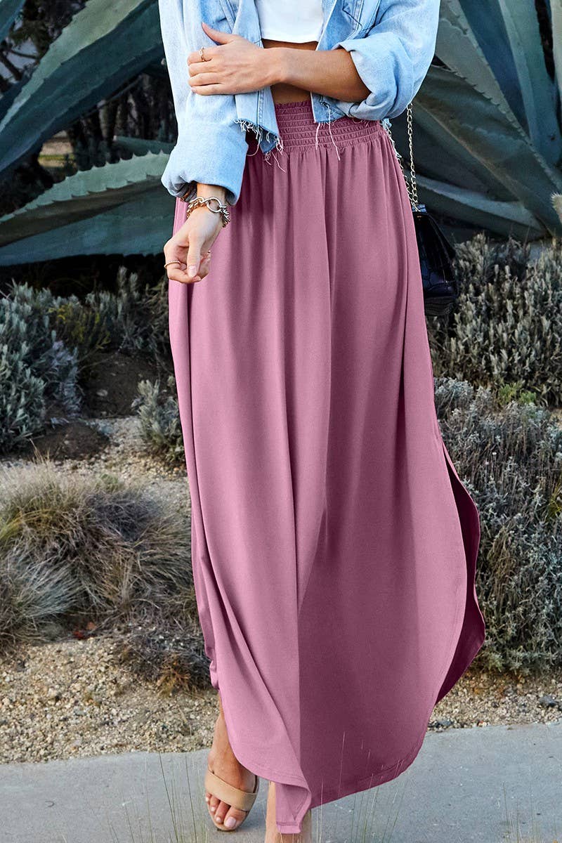 NINEXIS - Wholesale Skirt - Women's - CWBLS041-P_PLUS SIZE SMOCKING WAIST MAXI SKIRT22
