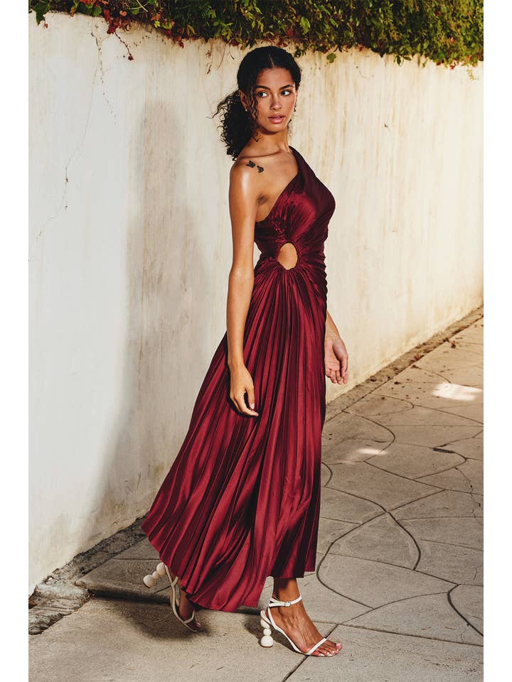 Dress Forum - Wholesale Dress - Women's - Olympia Asymmetrical Pleated Maxi Dress (1)34