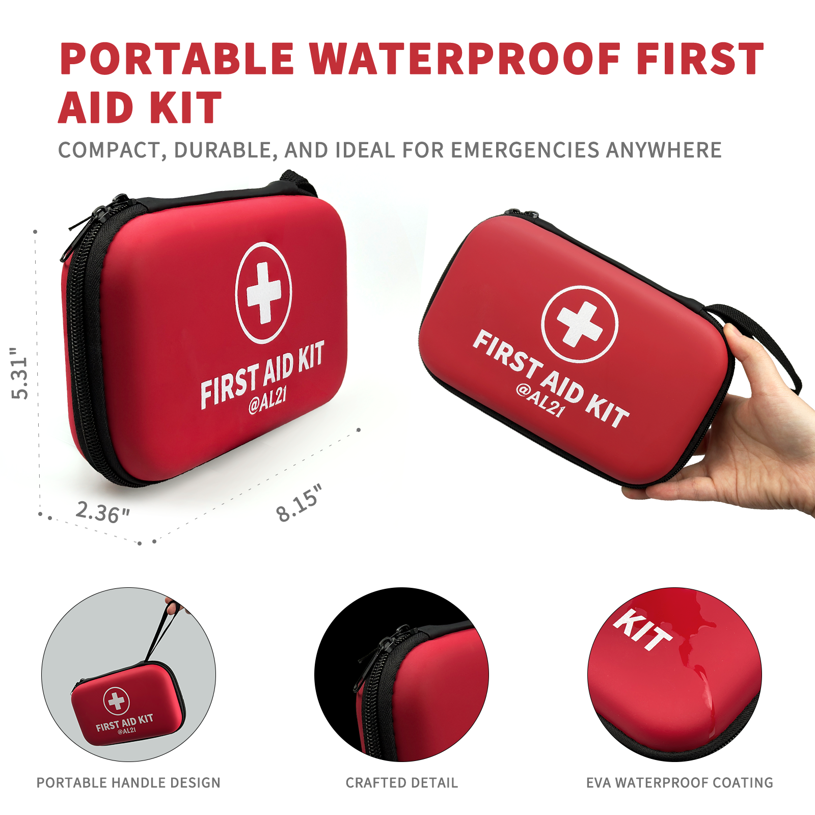 CorDx - Vente Trousse de premiers secours - Trousse de premiers secours polyvalente, 184 pièces, trousse d'urgence7