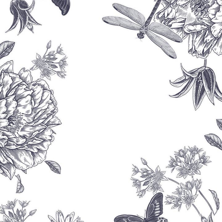 Altoonastore - Wholesale Disposable Napkin - Dragonfly Toile Black - Printed Guest Towel1