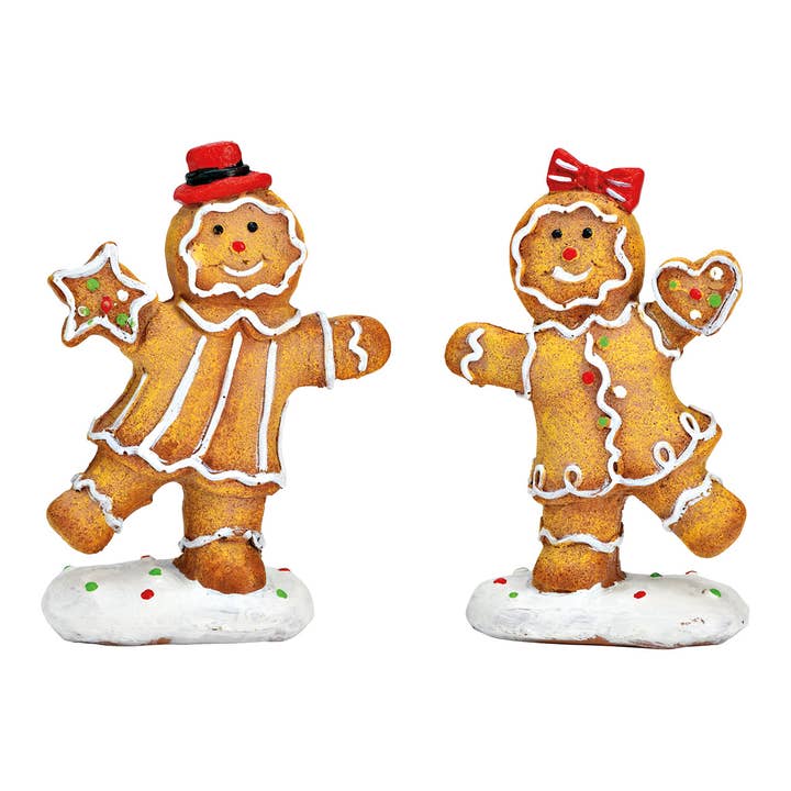 Gingerbread figures made of poly brown, 2-pack, (W/H/D) 8x11x3cm for wholesale by Wurm