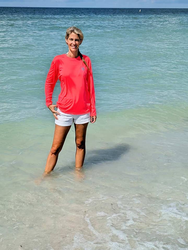 Sun Drunk - Wholesale Rashguard - Men's - UPF 50+ Sun Shirt - Neon Coral