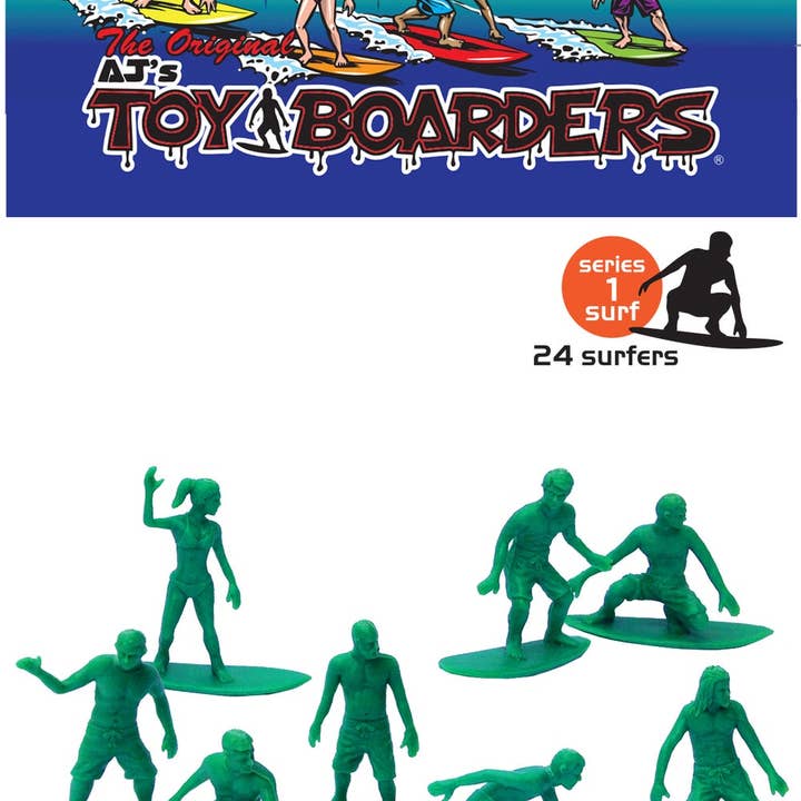 Green Aj's Toy Boarders - Surf Series 1 for wholesale on Faire