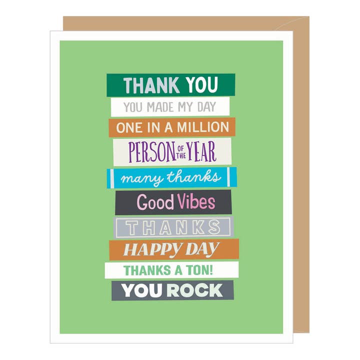 Apartment 2 Cards - Wholesale Thank You Card - Stack of Books Thank You Card (single or boxed)