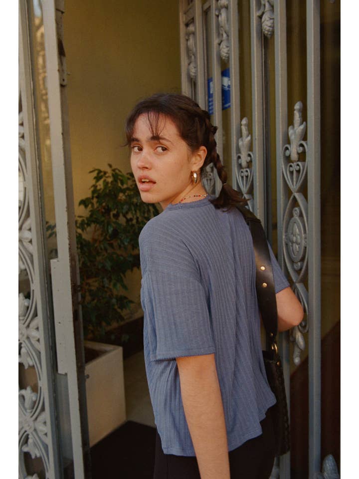 Nénés - Wholesale T-Shirt - Women's - Emilie T-shirt - Blue3