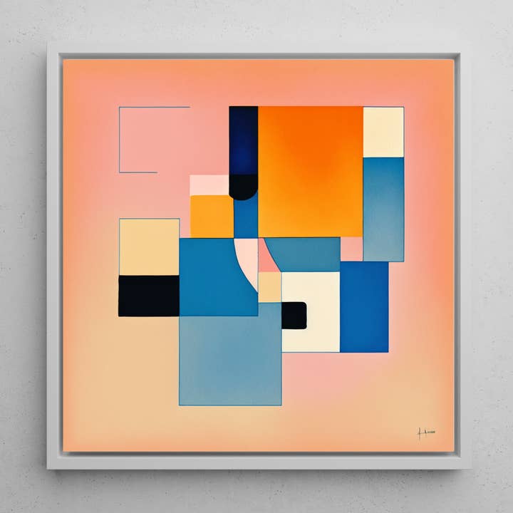 Mid Century Modern Abstract Canvas Wall Art Print for wholesale by Venus Art Prints