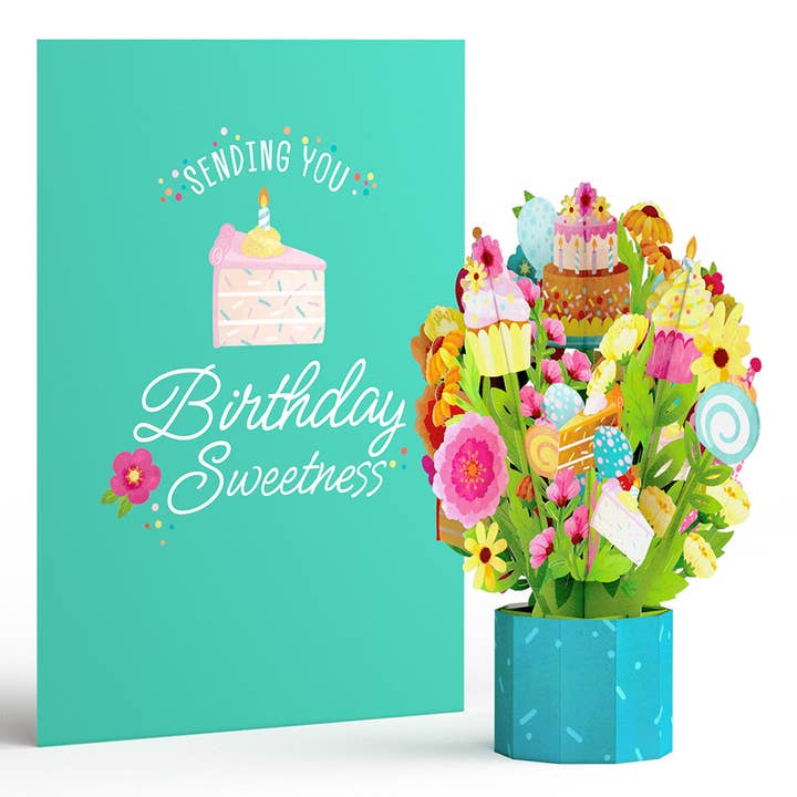 Sending You Birthday Sweetness Card with Mini Bouquet for wholesale by Lovepop Cards