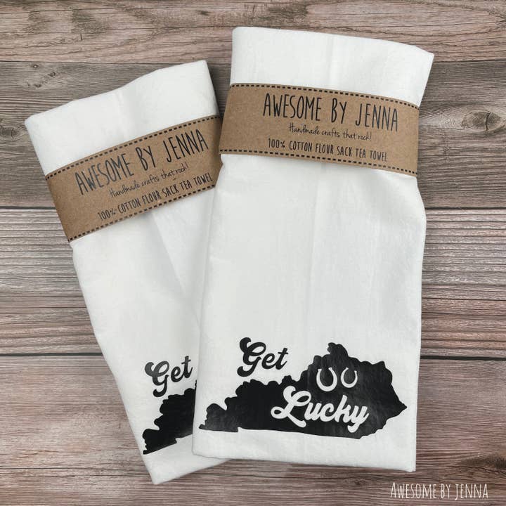 Torchon Get Lucky in Kentucky pour la vente par Awesome by Jenna