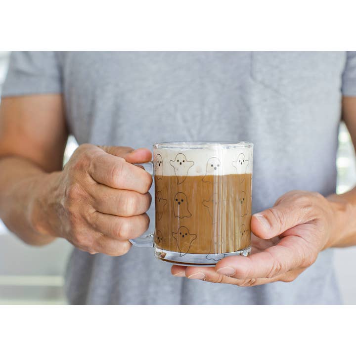 Pearhead - Wholesale Coffee Mug - Ghost Halloween Glass Mug, Fall Decor