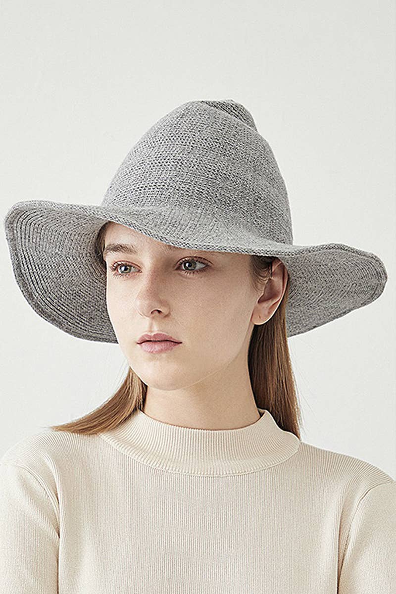 ACCITY - Wholesale Fedora - Women's - Halloween Knit Witch Hat, Wide Brim Pointed Top_CWAH06168