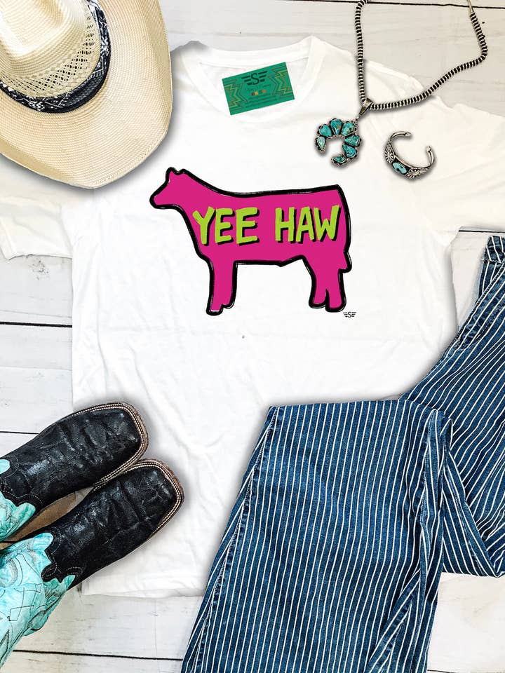 Yeehaw Livestock Graphic Tee for wholesale by Flying S Company