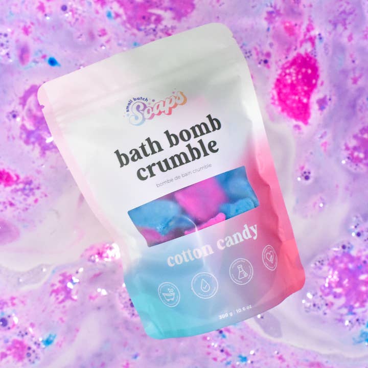 Small Batch Soaps - Wholesale Bath Bomb/Fizz - Cotton Candy Bath Bomb Crumble1